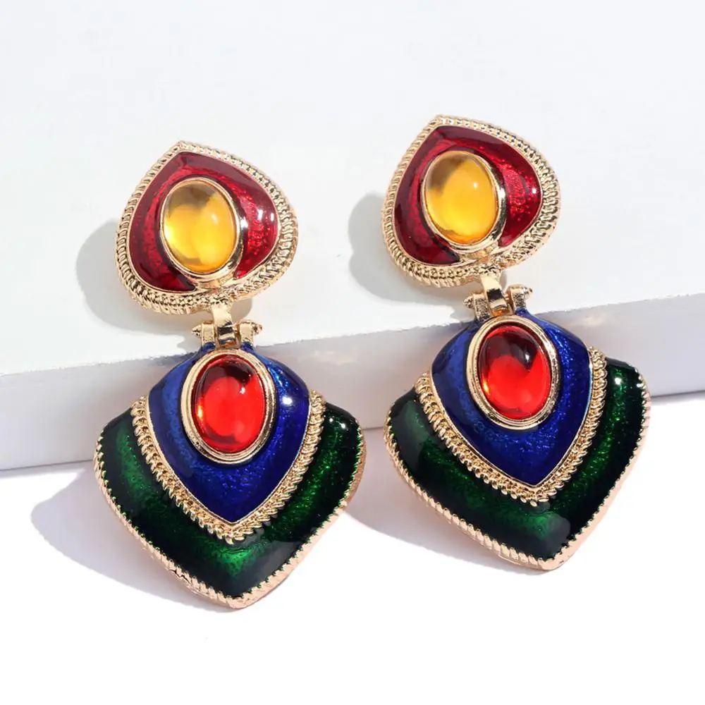 Женские Акриловые Длинные серьги JUST FEEL круглые геометрические капельки в богемном стиле модные украшения