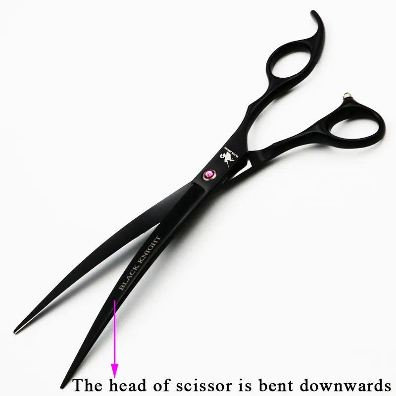 

Pet Scissors 8" Downward Curved Pet Grooming Scissors Professional Black Shears Barber Using Dogs & Cats