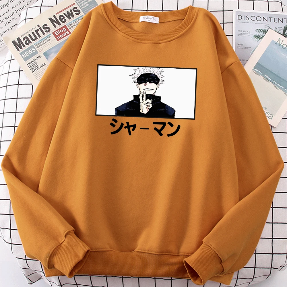 

Satoru Gojo Shaman Anime Printing Sweatshirts Men Autumn Warm Fleece Hoodies Hip Hop Fit Hoodie Casual Big Size Clothing Unisex