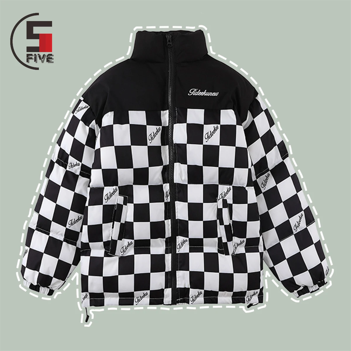 

Plaid Cotton Down Jacket Men Harajuku Street Patchwork Casual Parka Coats 20201 Winter Hip Hop Couple Oversized Unisex Outerwear