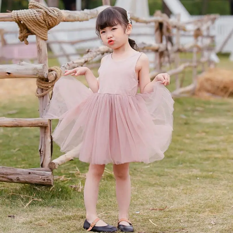 Детское платье для девочек летняя одежда с кружевной пачкой крещения 2020 модные