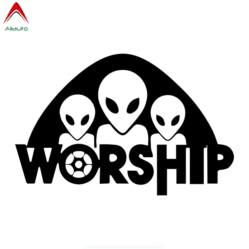 

Aliauto Creative Car Sticker Alien Worship Funny Waterproof Sunscreen Decal Auto Motorcycle Accessories Vinyl,15cm*10cm