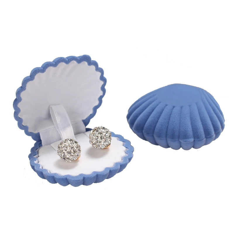 Бархатная шкатулка для ювелирных изделий милый бокс в форме ракушки