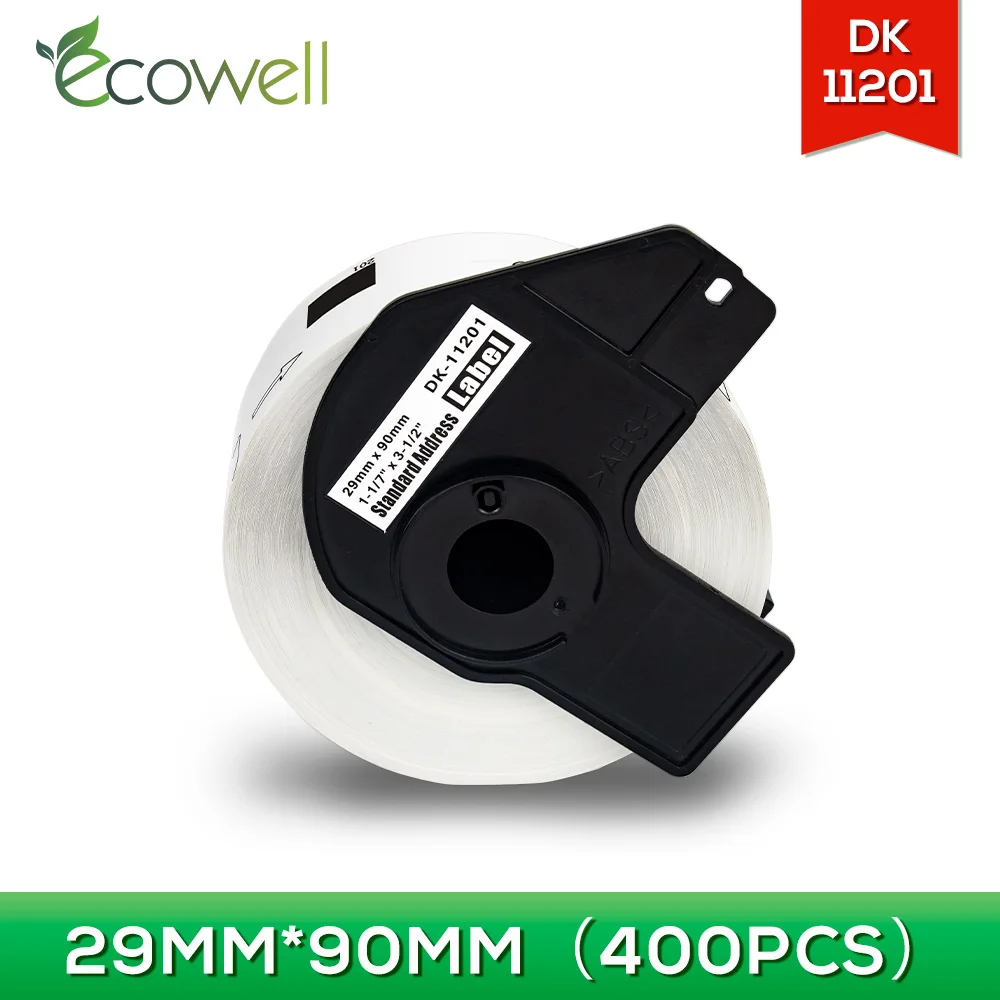 Ecowell 1 рулон совместимой с Φ DK11201 термальная бумага совместимая Brother DK-11201 для