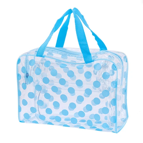 Style 1 Blue ETya Модные женские дорожные прозрачные косметички из ПВХ, модные водонепроницаемые косметички, косметичка для макияжа, моющаяся косметичка, сумка-тоут, чехол - Цвет: Style 1 Blue