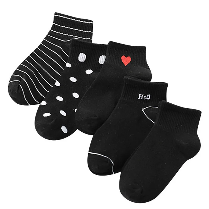 2020 New Female Sox Lovely Printing Comfortable Cotton Ankle Socks Girls Invisible Boat Shallow Mouth Black | Женская одежда