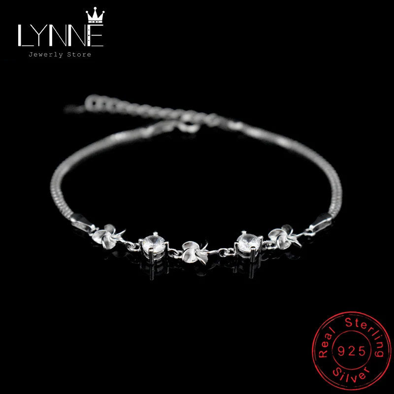 Newest Fashion 925 Sterling Silver Windmill Jasmine Flower Charm Bracelets Purple Cubic Zirconia Elegant Bracelet Women Jewelry | Украшения