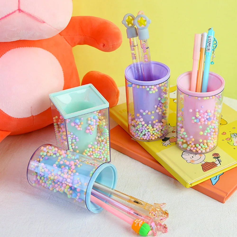 

2Pcs Acrylic Pen Canisters Ball Design Organizers Pen Holders Ornaments