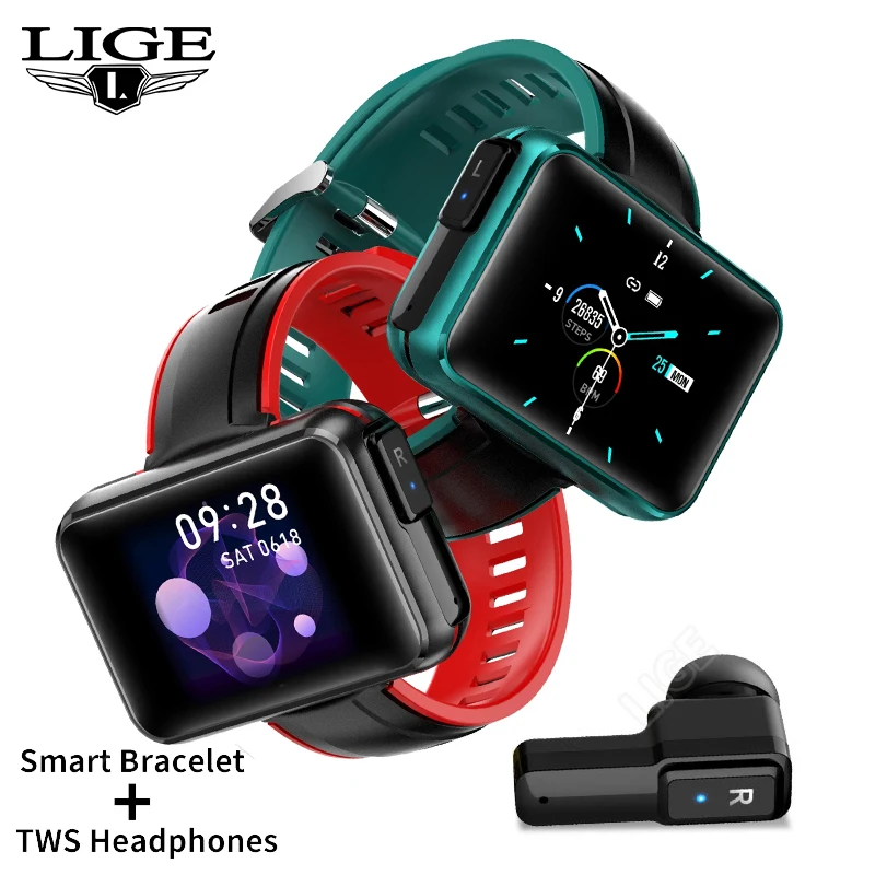 

T91 TWS Wireless Earphones Watches BT 5.0 Call Smart Watch 2 in 1 Smartwatch Men Women 1.4"Big Customized Dials Activity Tracker