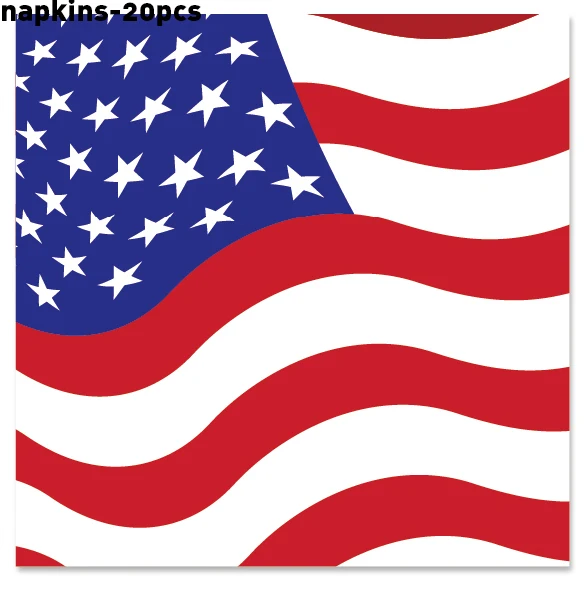 

July 4th American National Day Party Decorations US Flag Napkins Disposable Tableware Sets for Independence Day Party Favors