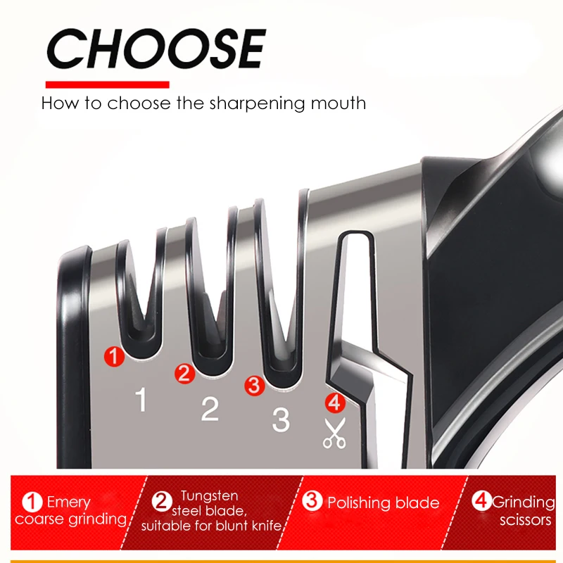 New Knife Sharpener 4 in 1 Diamond Coated Fine Rod Shears and Scissors Sharpening stone System Stainless Steel Blades | Дом и сад