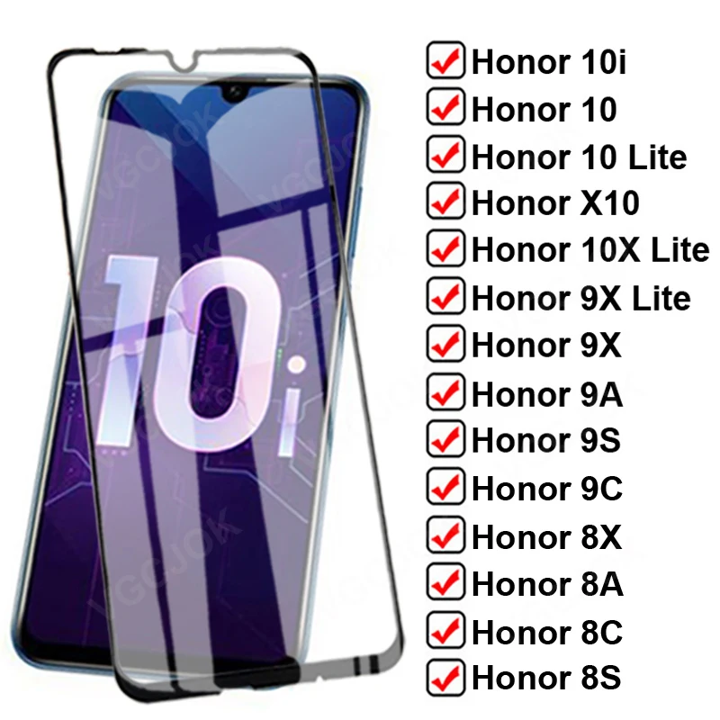 Защитное стекло 9D для Honor 10i 10 X10 Pro 9X 10X Lite 8X 8A 8C 8S 9A 9C 9S|Защитные стёкла и плёнки