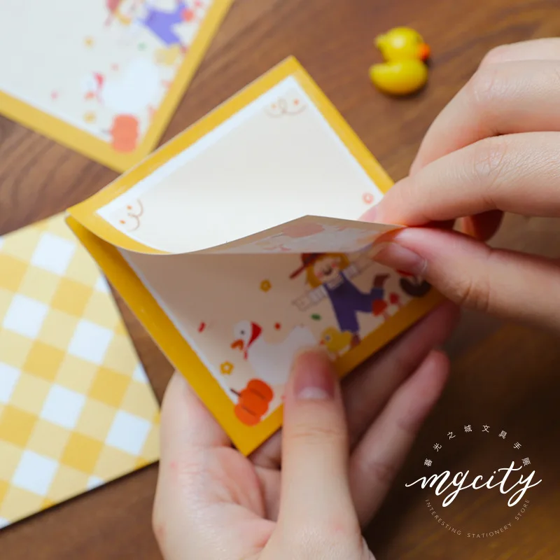 Креативный милый свежий блокнот для записей в клетку бумажные Липкие заметки