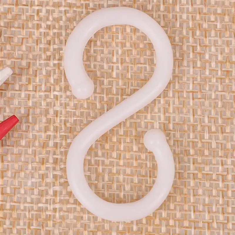 100 шт. S крючки станок и висящий мини пластиковом черном/белом s образной посуда