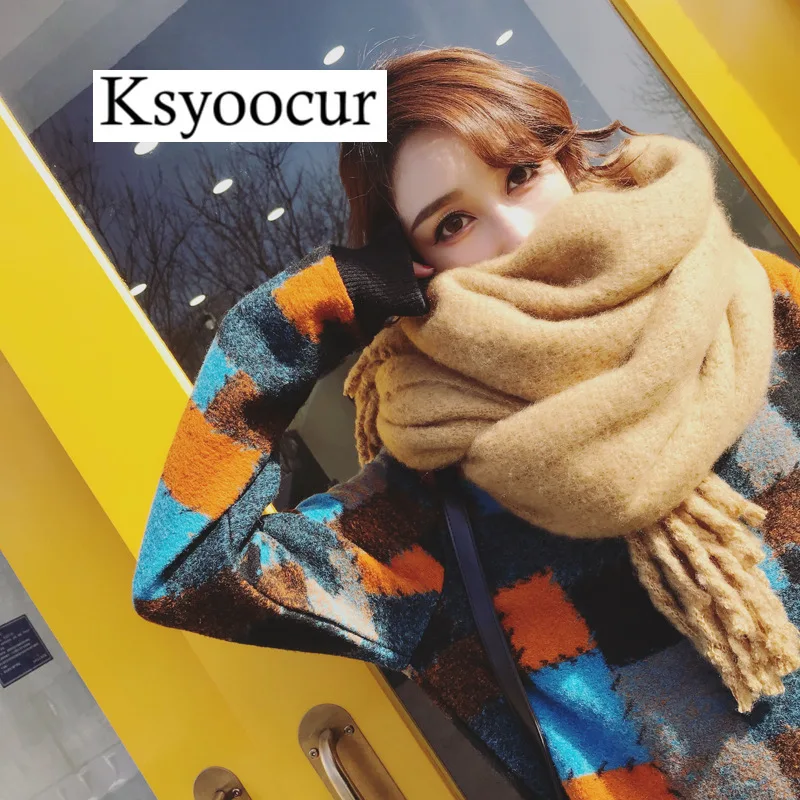 Женский кашемировый шарф Ksyoocur длинный теплый модный Размеры 200*55 см для осени и