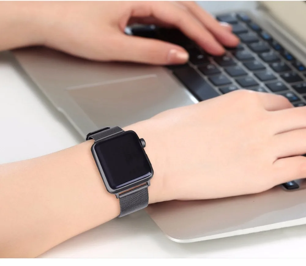 FOHUAS Миланская петля для apple watch Series 3 2 1 сменный Браслет iwatch ремешок из нержавеющей стали Пряжка с разъемом