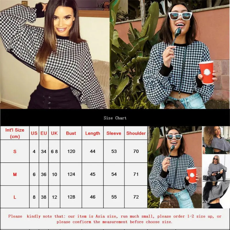 Осенне зимняя новинка модная женская клетчатая толстовка кроп топы повседневные
