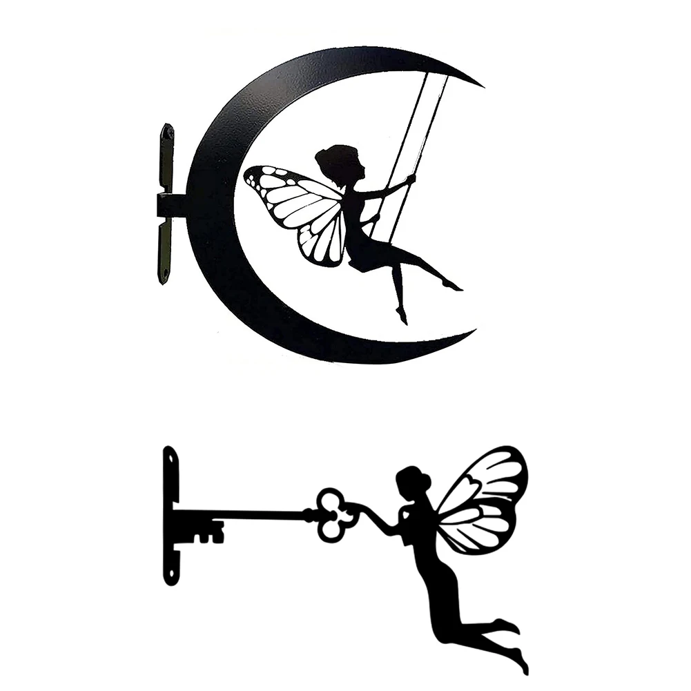 

Garden Decorative Stake Lawn Landscape Sculpture Metal Iron Fairy Silhouette Ornament Pendant Bedroom Garden Decoration