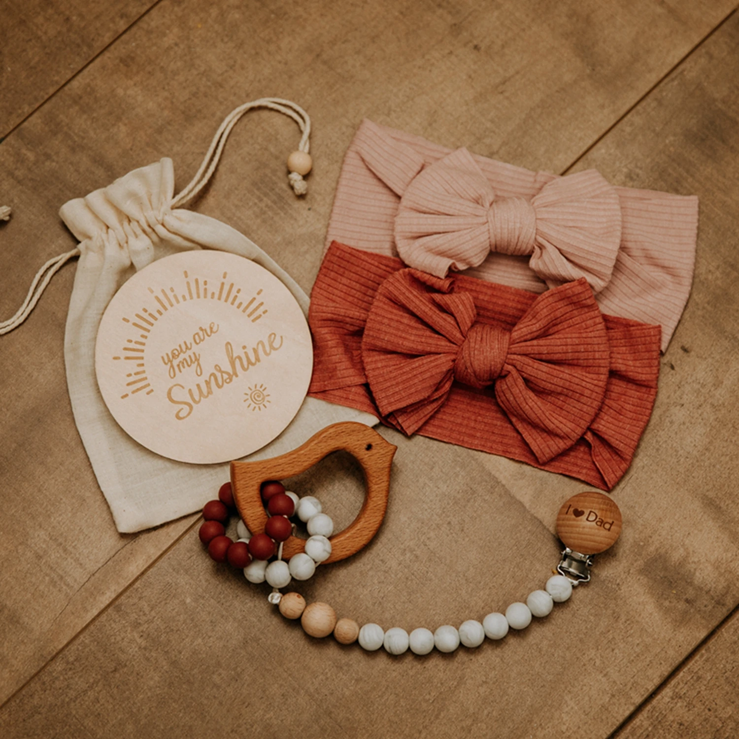 Cinta para el pelo con lazo para beb&eacute; reci&eacute;n nacido, traje de banda para el pelo con tarjeta de Milestone, cadena para chupete, pulsera de animales, conjunto de accesorios de fotograf&iacute;a-0
