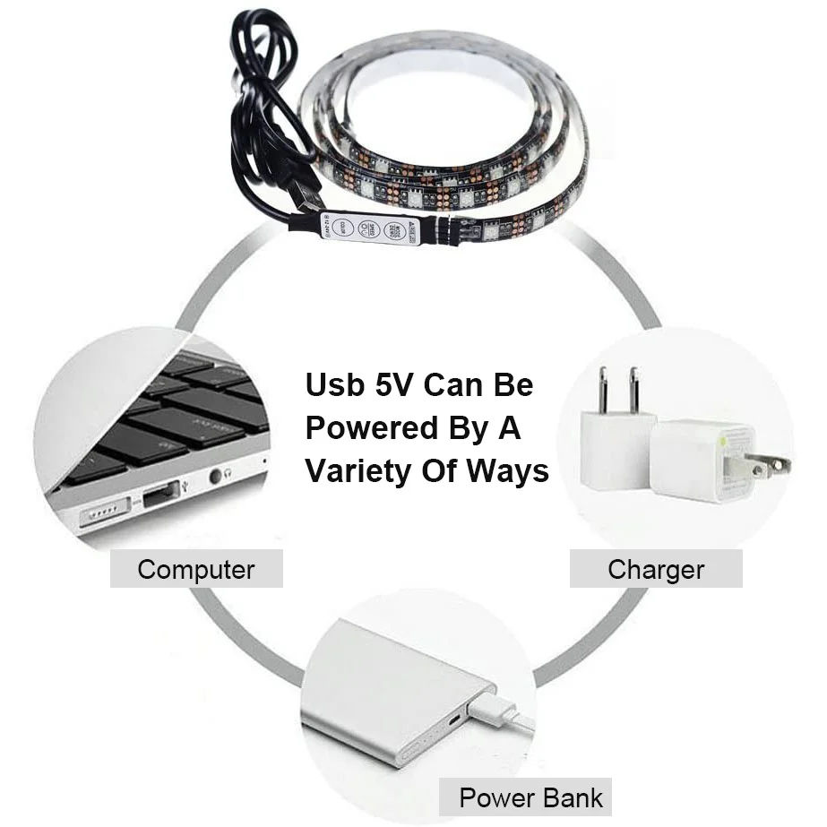 Светодиодная лента USB Miusc ТВ Подсветка Смарт-приложение ручной 3 клавиши