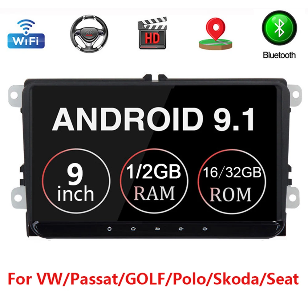 9 &quot2 din Android 1 автомобильный Радио мультимедийный плеер GPS Navi для Volkswagen Jetta/Golf7