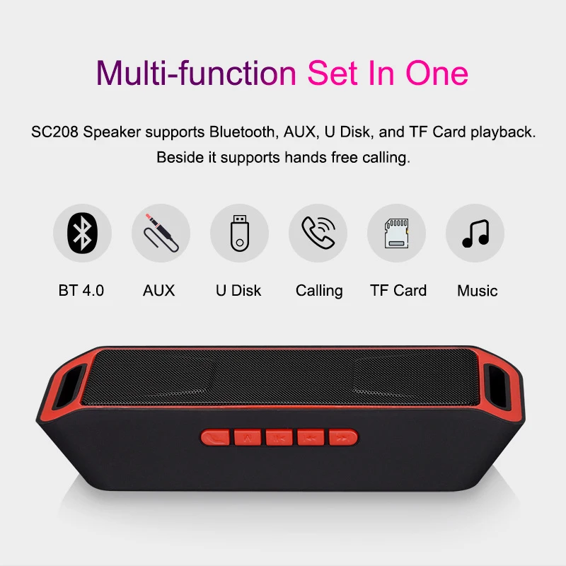 Портативный Bluetooth динамик беспроводной стереозвук с басами сабвуфер Hansfree Call AUX TF