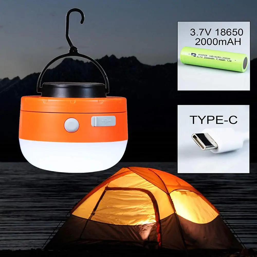 WRalwaysLX портативная перезаряжаемая Регулируемая походная лампа type C зарядка