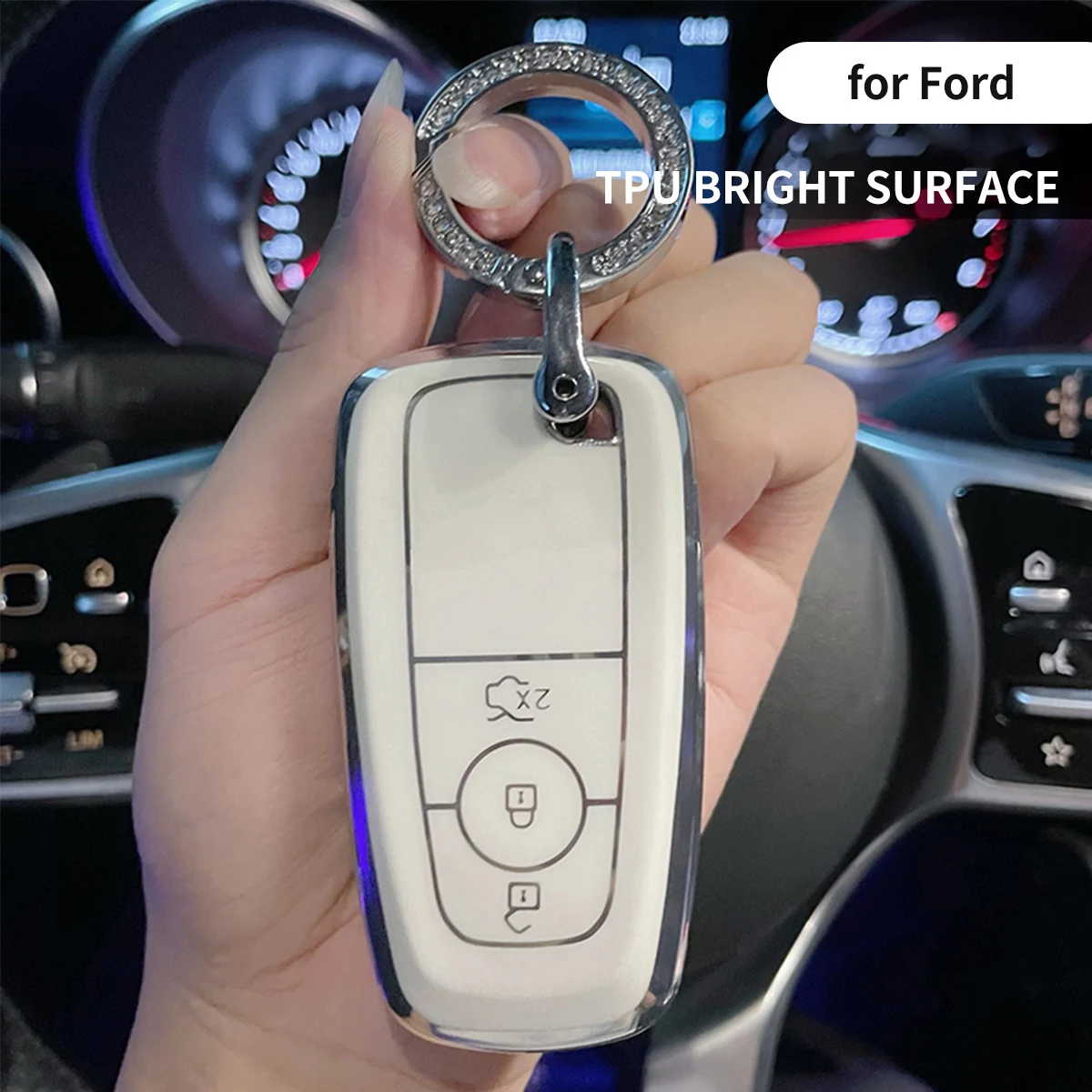 

TPU Car Key Case Cover For Ford Fusion Mustang Explorer F-150 F-250 F350 2017 2018 Expedition Key Shell Holder