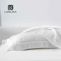 lanlika luxury women 100 silk white pillowcase 6a grade silk pillow cover healthy silky men pillow case for hair and skin