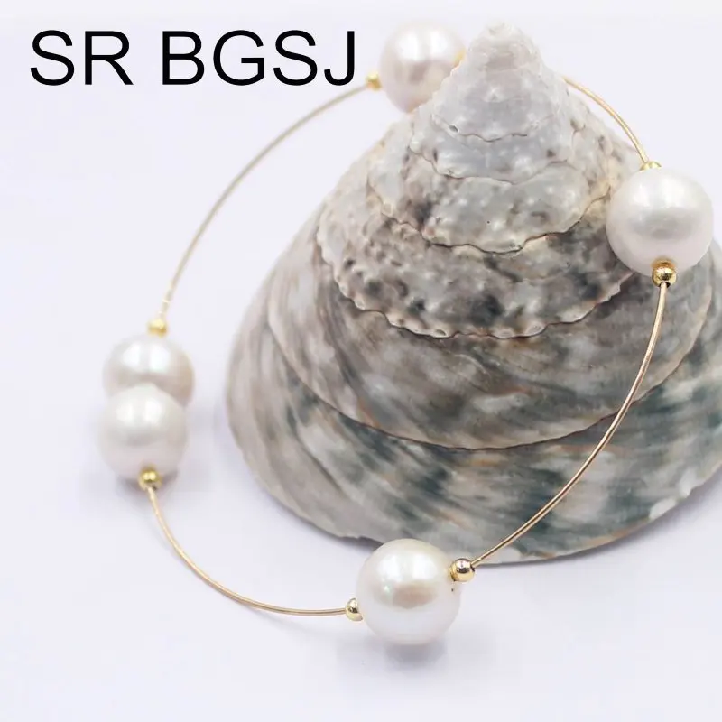 Бесплатная доставка SR 10-12 мм женские круглые белые бусины из натурального