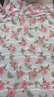 5yardsbag milk silk carved hole rose pattern printing new fashion fabric for garment dress design lf87