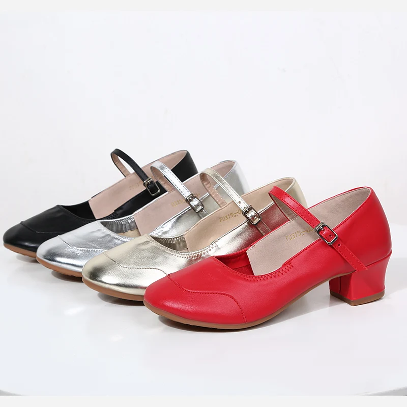 Latin Dance Shoes Women's Soft Double Reinforcement Heel For Beginner Professional Dancing Buckle HROYL | Спорт и развлечения