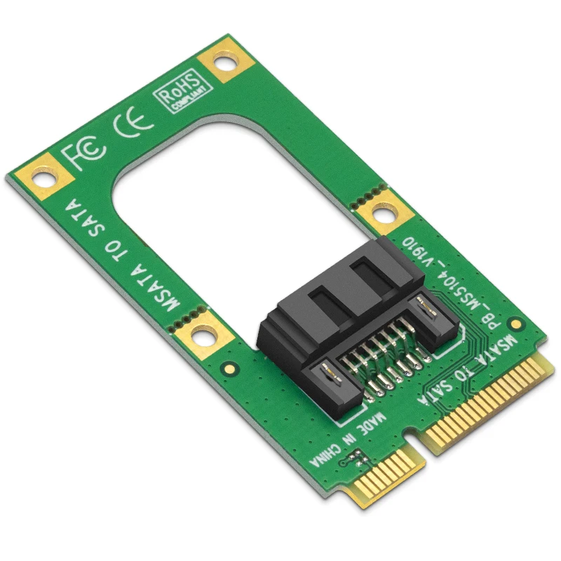 Карта-преобразователь mSATA-SATA переходник Mini SATA на 7-контактный Расширение
