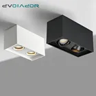 Точечный светильник GU10 s с поверхностным креплением, квадратный комнатный Точечный светильник с однойдвойной головкой для гостиной, спальни