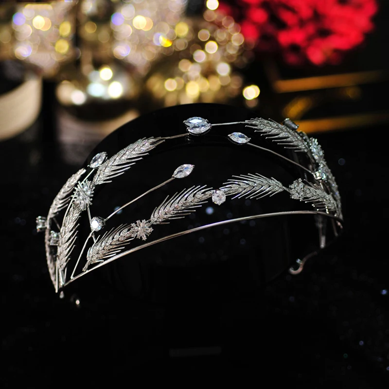 Свадебный ободок для волос HIMSTORY свадебный аксессуар с украшением в виде короны