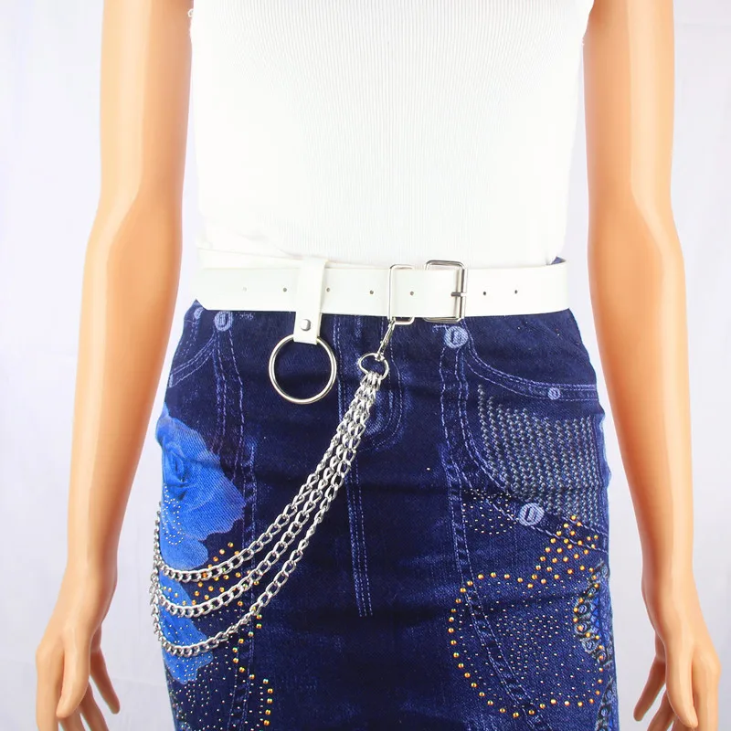 

Street Style Simple Leather Belt Punk Wild Metal Decoration Waist Chain Waist Ornament Chain Belt Women Corset Cowboy Jeans