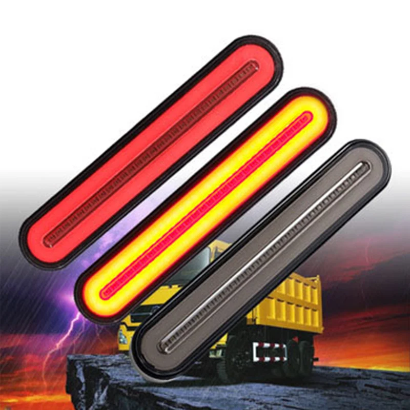 

2pcs 100 LED 4-in-1 Car Turn Signal Light Flow Braking Rear Lamps Flowing Stop Lights Waterproof 12V Bulb For Truck Trailer