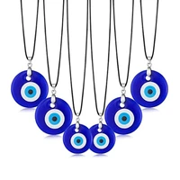 sea blue 30mm evil eye pendant necklace for women men glass turkey evil eyes lucky necklace choker jewelry accessories wholesale