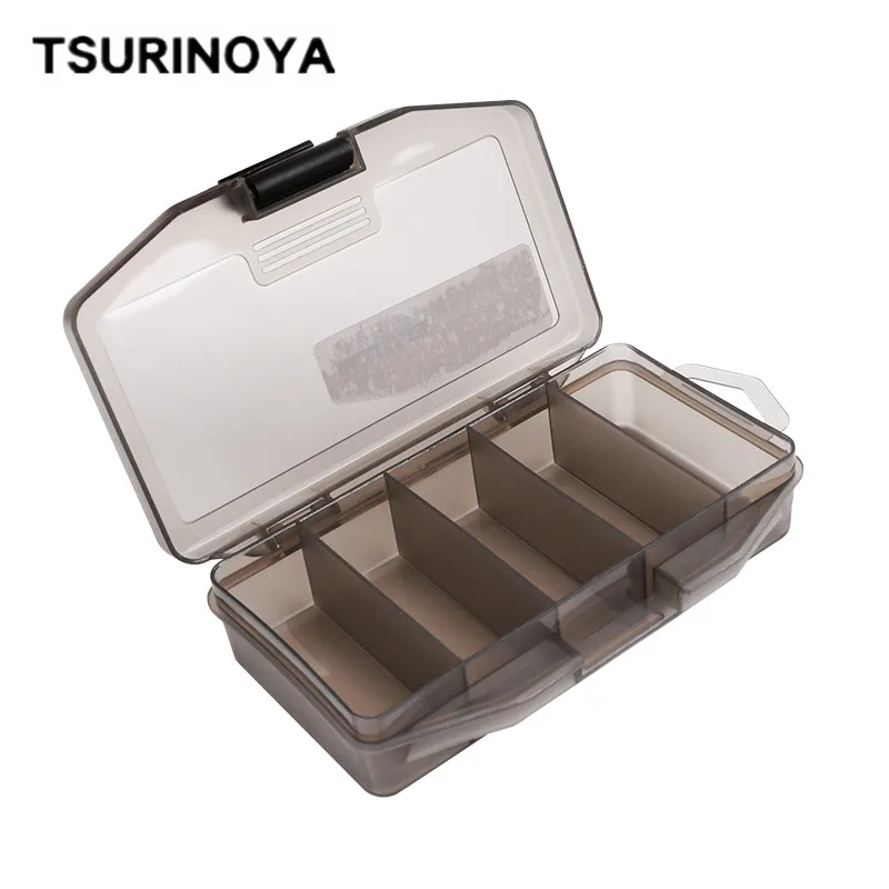 

TSURINOYA Fishing Lure Box 13.6*6.5*3cm 5 Compartments Fishing Tackle Box Portable Frosted Material High Quality Lure Box Pesca