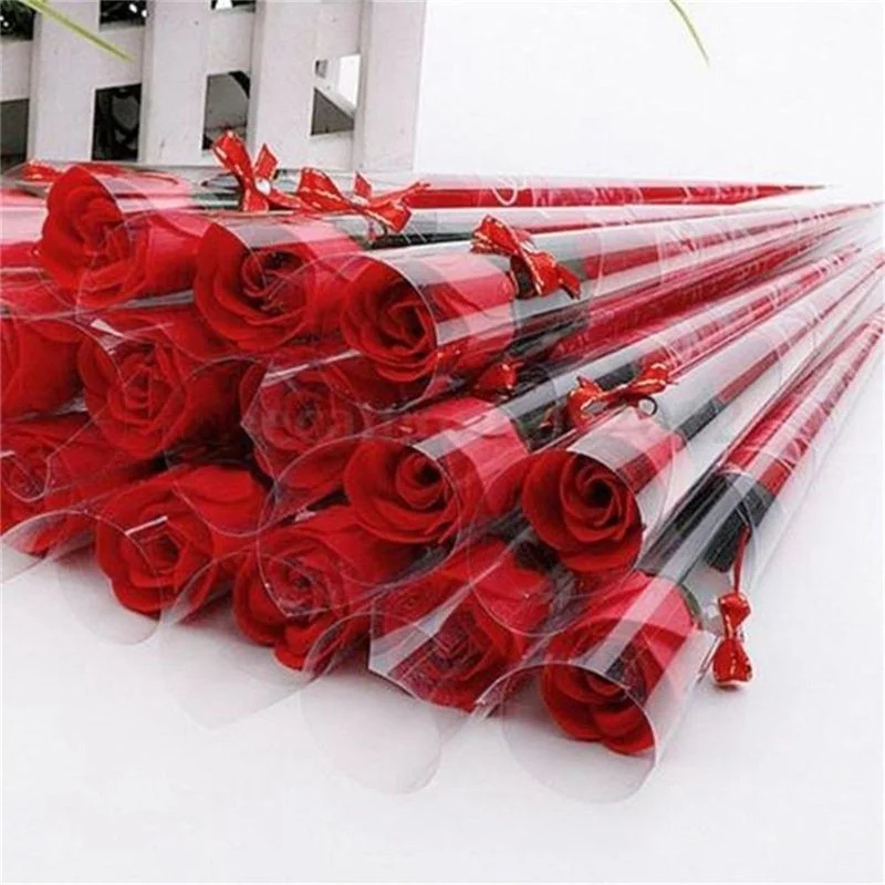 50PCS Christmas Gifts Flower Chocolate Wedding Party Popcorn Candy Clear Cellophane Packing Bag With Twist Ties Sweet Box Cone |