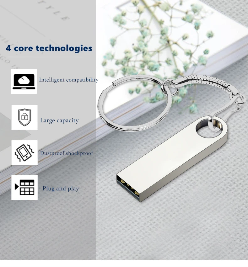 Высококачественный USB флеш-накопитель, металлический флеш-накопитель, 128 ГБ, 64 ГБ, 32 ГБ, 16 ГБ, 8 ГБ, мини-накопитель, флеш-диск USB 2,0, USB карта памяти