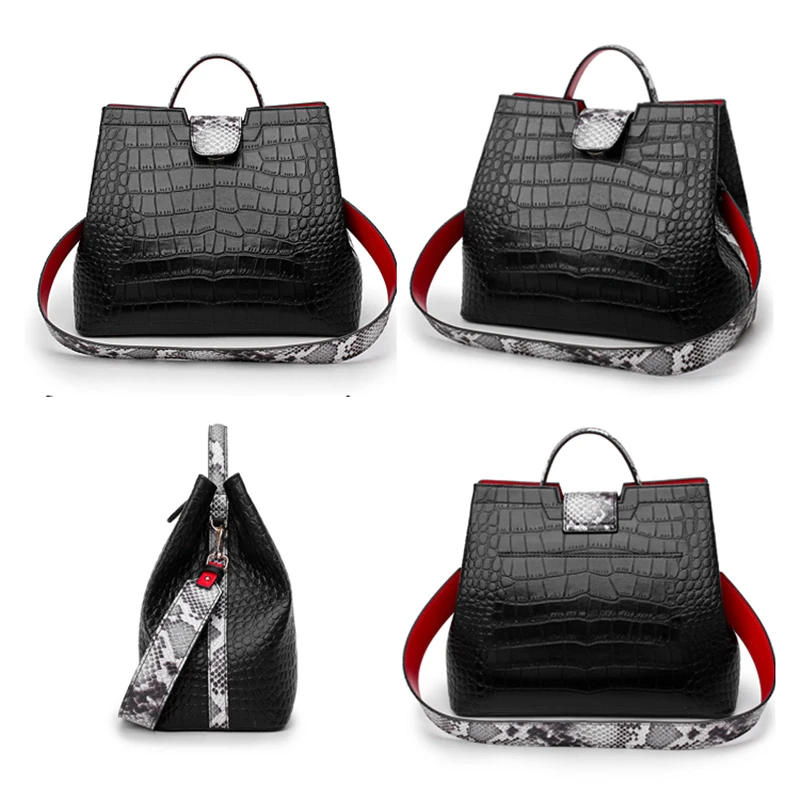 

Serpentine Pattern Women Causal Totes Genuine Leather Handbag Large Capacity Ladies Purses and Handabgs Famous Designer Bags Gg