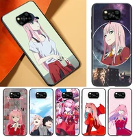 darling in the franxx phone case for xiaomi civi play mix 3 a2 a1 6x 5x poco x3 nfc f3 gt m3 m2 x2 f2 pro c3 f1 black soft