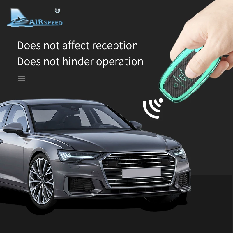 

AIRSPEED for Audi A4L A6L Q5 A8 A3 A4 A5 A7 S5 S7 B6 B7 B8 Accessories TPU Carbon Fiber Car Key Case Cover Key Protection Shell