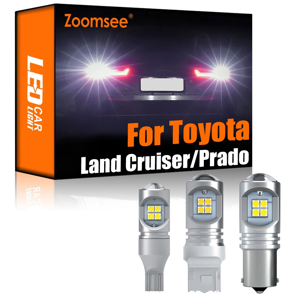 

Zoomsee; Комплект из 2 предметов, белая обратный светодиодный для Toyota Land Cruiser 70 80 100 200 Prado 90 120 150 FJ Canbus внешний резервный задний лампы светильник