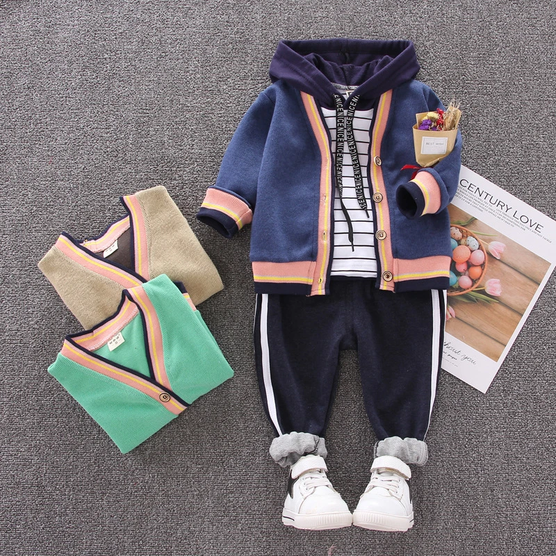 Весны для малыша на каждый день спортивный костюм дети мальчик Вязаная куртка с