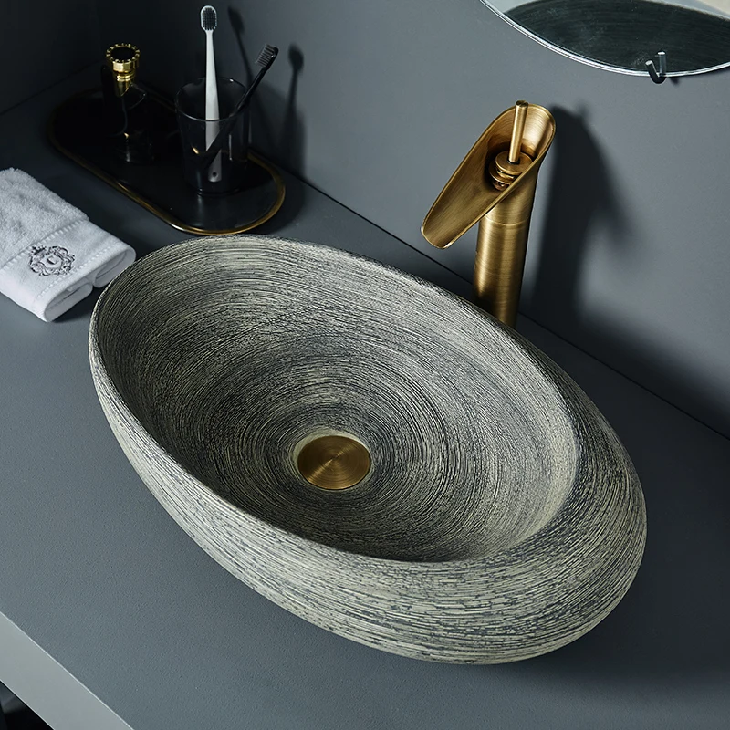 Керамическая китайская раковина для ванной комнаты раковины столешница ручная