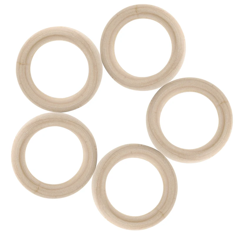 

5Pcs Natural Wood Circle Ring Pendant Connectors Beads DIY Jewelry Findings 15mm WXTD