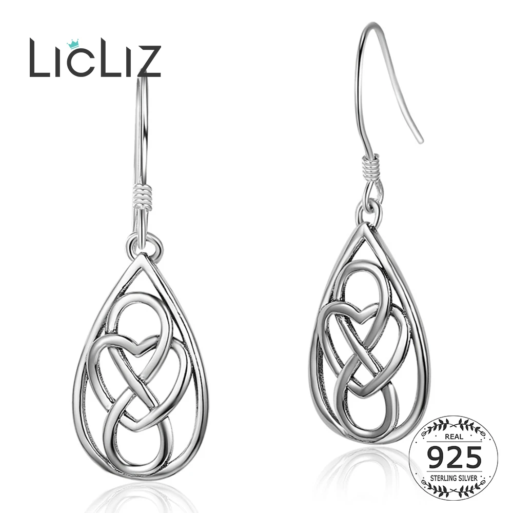 Женские серьги-подвески LicLiz плетеные серьги-капельки из Стерлингового