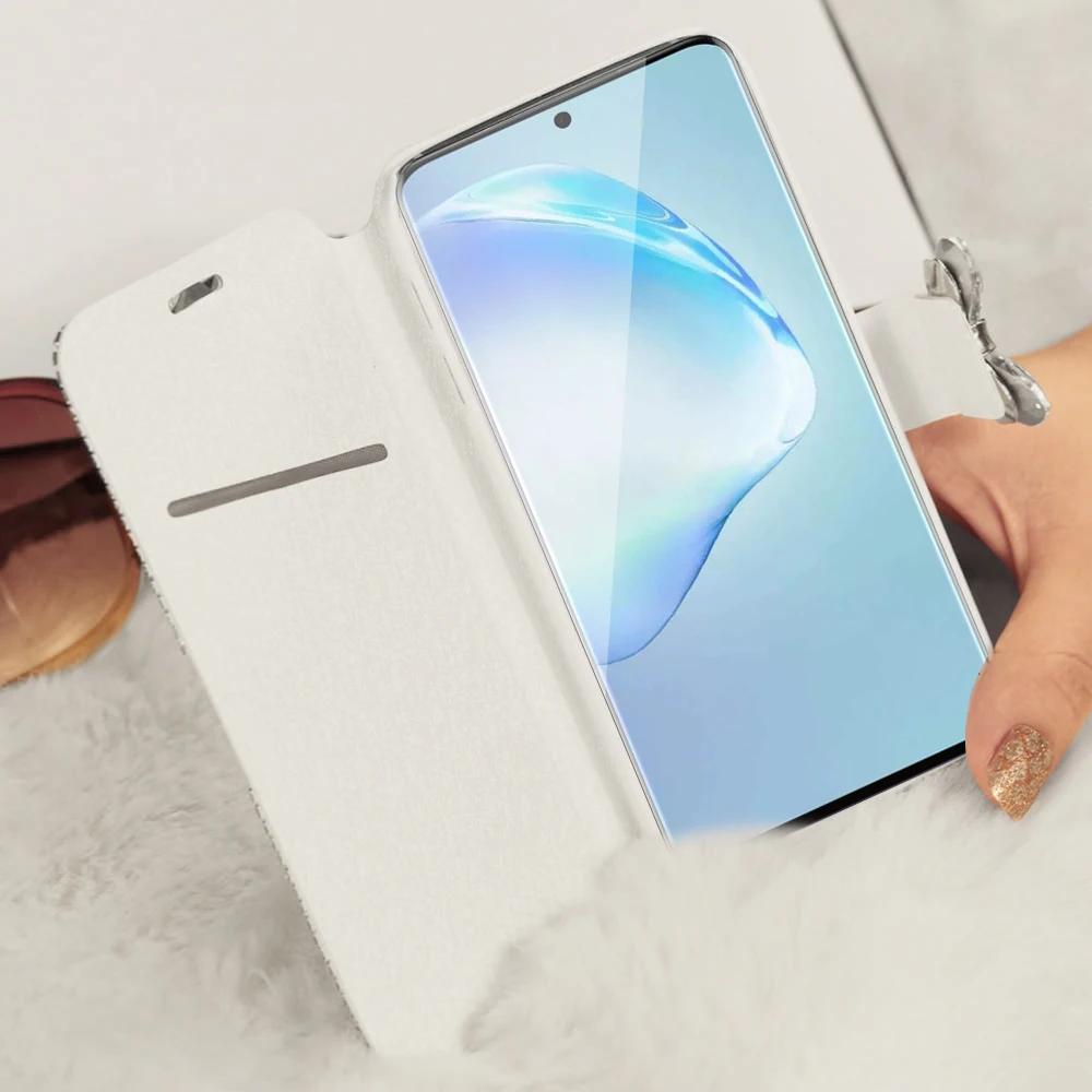 

Diamond Flip Leather Wallet Case for Samsung Galaxy S20 Ultra Note10 Plus 5G S10 S9 S8 S10e S7 S6 Edge Luxury Bowknot Full Cover